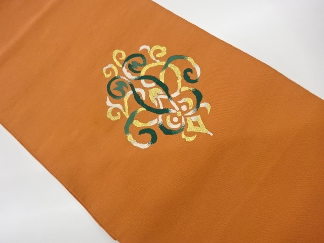 JAPANESE KIMONO / VINTAGE NAGOYA OBI / TSUZURE / WOVEN ABSTRACT ARABESQUE